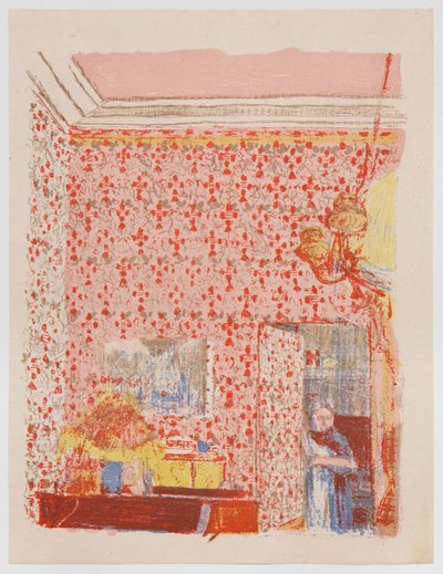 Interiør med rosa tapet I, fra serien «Landskap og interiører» av Edouard Vuillard