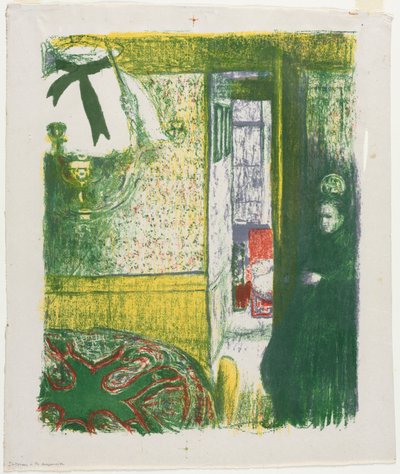 Interiør med hengende lampe av Edouard Vuillard