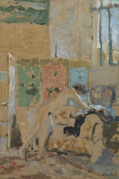 Interiør med skjerm, 1909-10 av Edouard Vuillard