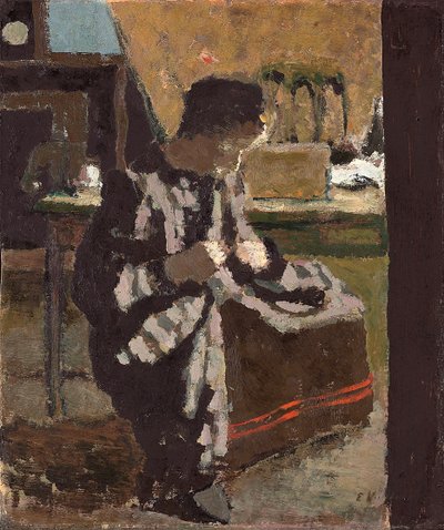 La Couture, ca. 1893 (olje på papir lagt ned om bord) av Edouard Vuillard