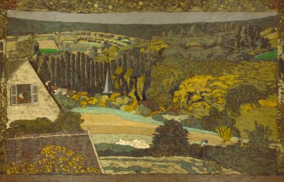 Landskap: Vindu med utsikt over skogen av Edouard Vuillard