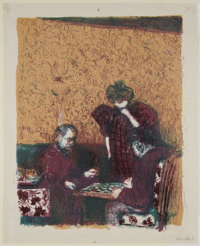 Landskap og interiører: Damspillet av Edouard Vuillard