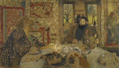 Lunsj. Misia og Cipa i Villeneuve, 1897 av Edouard Vuillard