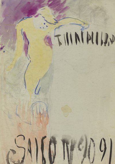 Programdesign for Théâtre Libre [verso] av Edouard Vuillard