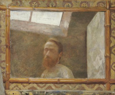Selvportrett med bambusspeil, ca. 1890. av Edouard Vuillard