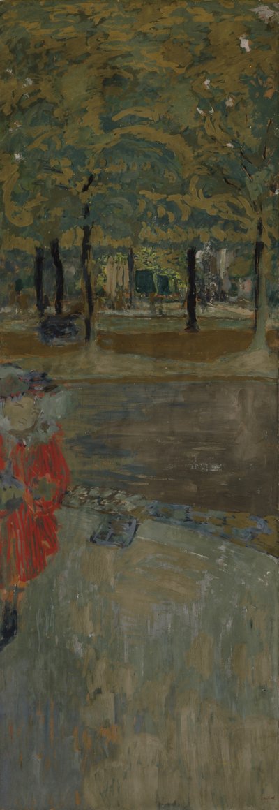The Garden of La Muette i Passy, ​​Paris, ca. 1906-1907 (valpesyke på papir på lerret) av Edouard Vuillard