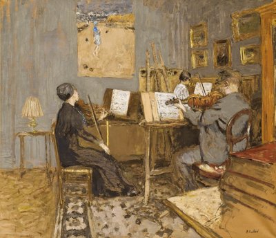 Morgenkonserten, Place Ventimiglia; Morgenkonserten, sted Ventimiglia, 1937-1938 av Edouard Vuillard