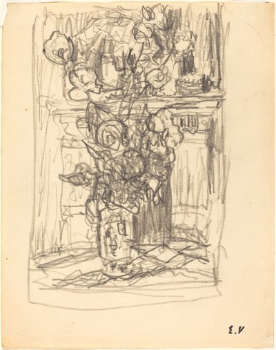 Vase med blomster av Edouard Vuillard