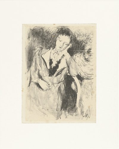 Kvinne sitter på en stol Jeune femme accoudée av Edouard Vuillard
