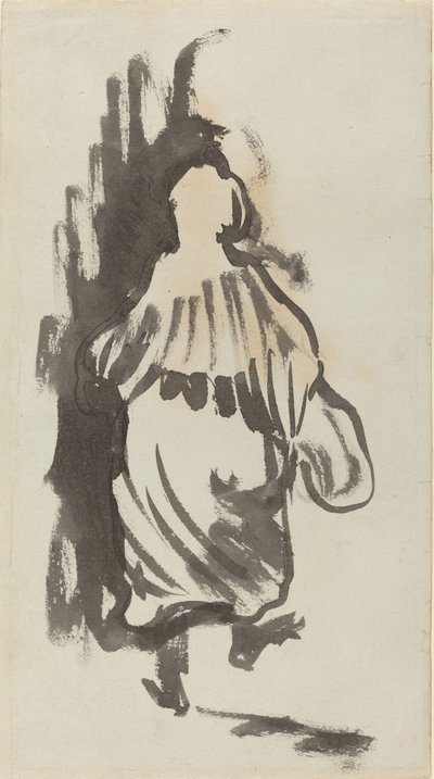 Vandrende figur sett bakfra, ca. 1894. av Edouard Vuillard