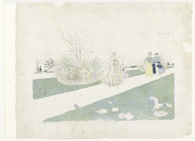 Turgåere i Tuileries Park i Paris Le Jardin des Tuileries av Edouard Vuillard