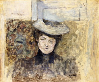 Kvinne med nett hatt; Kvinne i tyllhatt, ca. 1901-03 av Edouard Vuillard