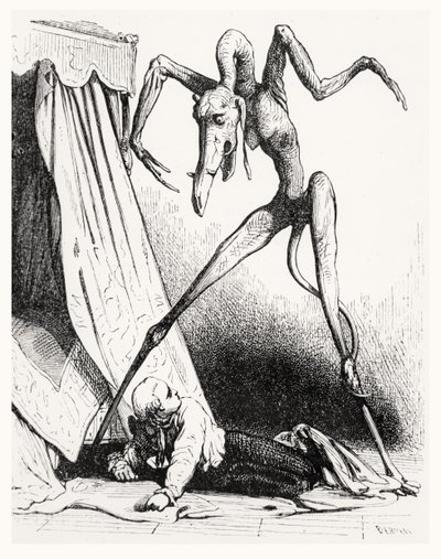 Illustrasjon for The Devil in Love, 1845 av Edouard de Beaumont