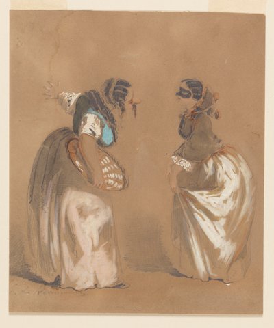 To maskerte damer bukker av Edouard de Beaumont