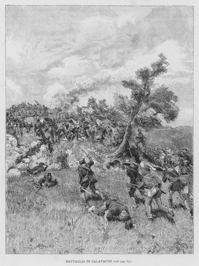 Slaget ved Calatafimi (gravering) av Edouardo Matania
