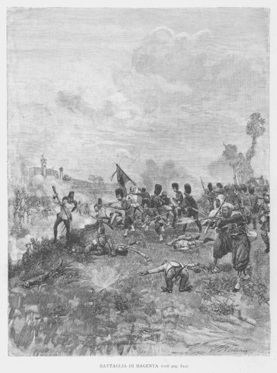 Slaget ved Magenta (gravering) av Edouardo Matania