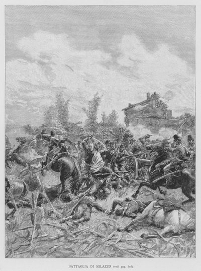 Slaget ved Milazzo (gravering) av Edouardo Matania