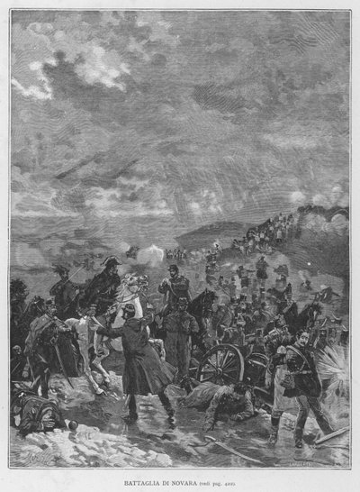 Slaget ved Novara (gravering) av Edouardo Matania