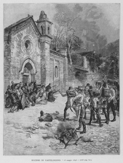 Massakren i Castelnuovo av Edouardo Matania