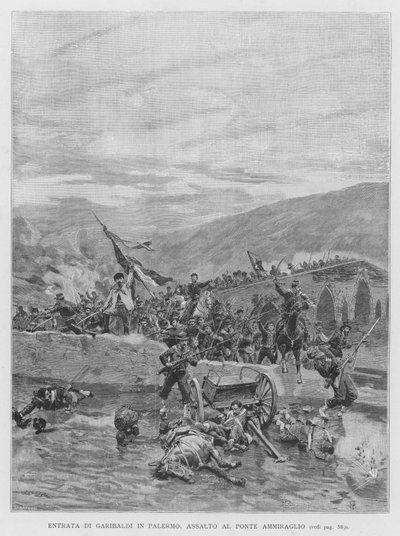 Innføring av Garibaldi i Palermo (gravering) av Edouardo Matania