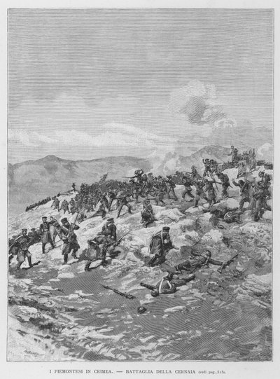 Piemonte på Krim (gravering) av Edouardo Matania