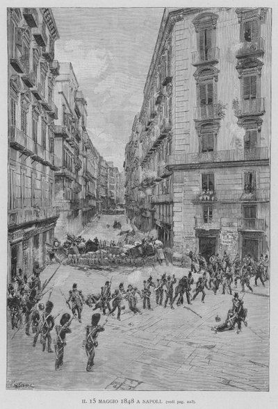 15. mai 1848 i Napoli (gravering) av Edouardo Matania