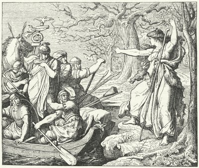 Den romerske generalen Nero Claudius Drusus ved elven Elbe, 9 f.Kr av Eduard Bendemann