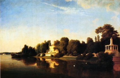 Bredden av Glienicker Park av Eduard Gaertner