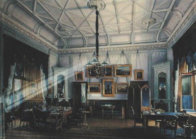 Blue Study of Emperor Alexander II (1818-81) i Farm Palace, 1860 (wc på papir) av Eduard Hau