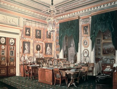 Studiet av Alexander III (1845-94) ved Gatchina-palasset, ca. 1881 av Eduard Hau