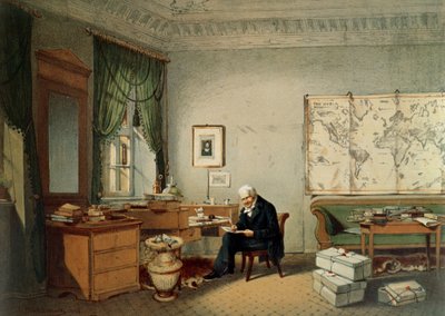 Baron Alexander von Humboldt (1769-1859) i sin studie av Eduard Hildebrandt