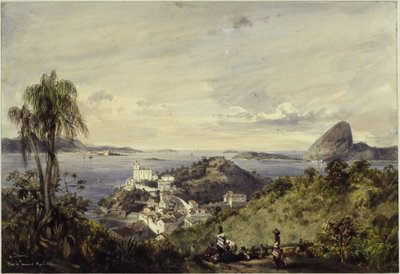 Rio de Janeiro-bukten med Corcovado av Eduard Hildebrandt