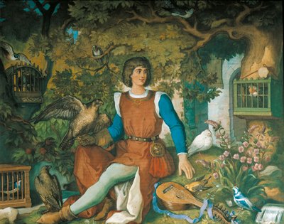 Portrett av Walther von der Vogelweide, fra Tannhauser Saga (olje på lerret) av Eduard Ille