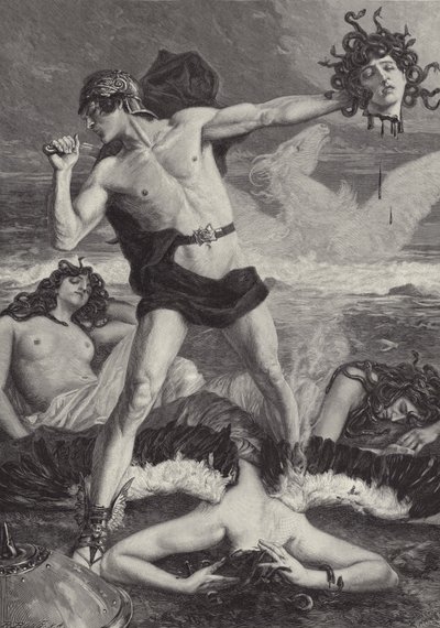 Perseus åpner hodet til Medusa av Eduard Kaempffer