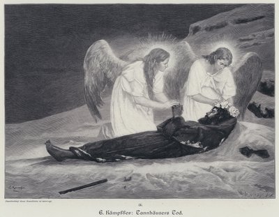 Tannhausers død (gravering) av Eduard Kaempffer