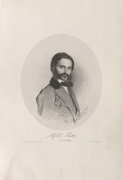 Portrett av cellisten og komponisten Alfredo Piatti 1822-1901, 1858. av Eduard Kaiser