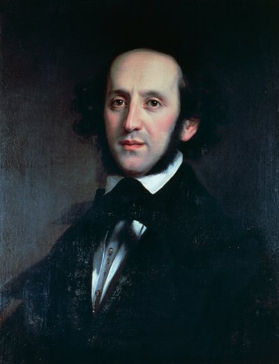 Portrett av komponisten og dirigenten Felix Mendelssohn (Hamburg av Eduard Magnus