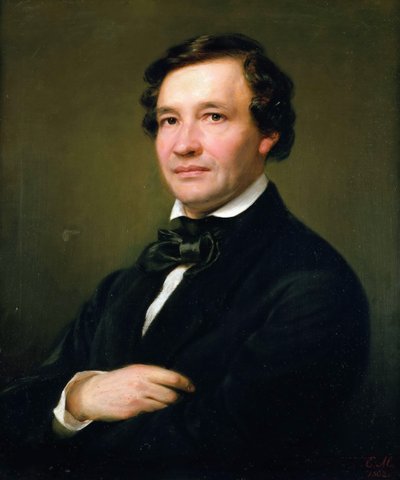 Portrett av pianisten og komponisten Wilhelm Taubert 1811-1891, 1862. av Eduard Magnus