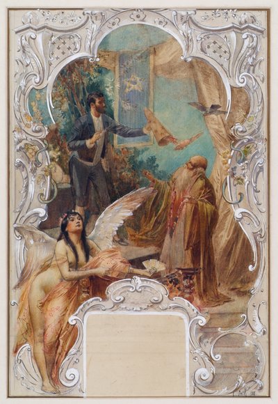 Conjurer (utkast til et veggmaleri i Varieté Ronacher, Wien) av Eduard Veith
