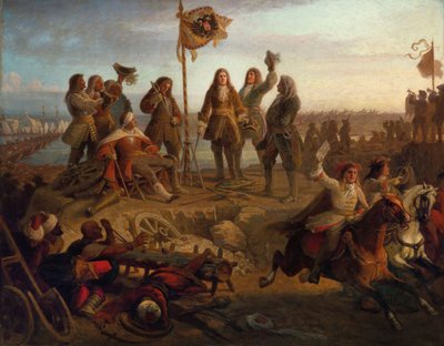 Prins Eugene sender en budbringer til keiseren og informerer ham om seieren hans ..., ca 1860. av Eduard von Engerth