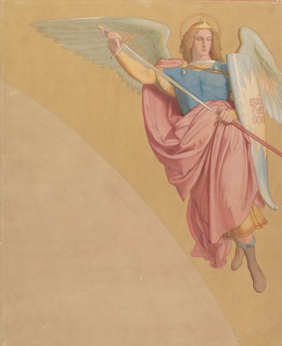 Erkeengelen tegner et sverd, 1825-86. av Eduard von Steinle