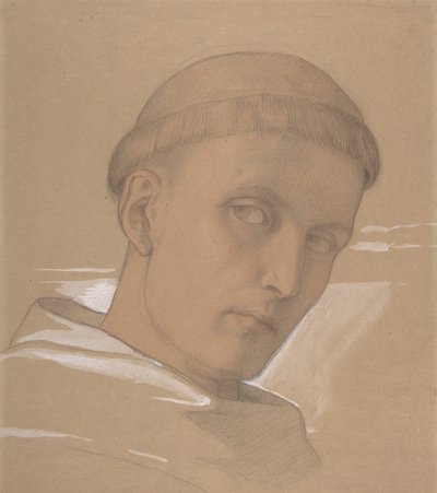 Studie av sjefen for St. Augustine, for maleriet av Madonna og barnet..., 1846. av Eduard von Steinle