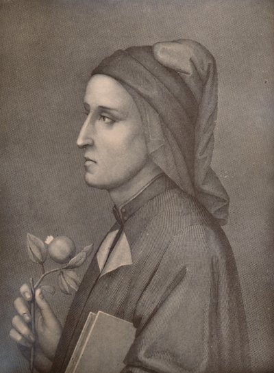 Dante Alighieri , italiensk poet, 1800-tallet 1894 av Eduardo Chiossone