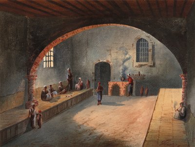 The Algerian Cafe - Flores Ibanez, Eduardo (aktiv 1870-1889) - Akvarell på papir - 27x35 - Museo Carmen Thyssen, Malaga av Eduardo Flores Ibáñez
