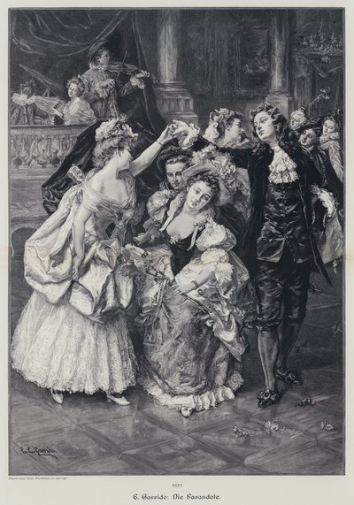 Farandole av balletten av Operaen i Marseille (gravering) av Eduardo Leon Garrido
