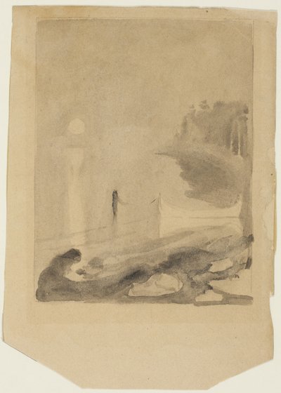 En båt knyttet til en brygge, 1892 av Edvard Munch