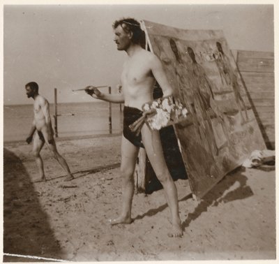 Edvard Munch på stranden i Warnemünde av Edvard Munch