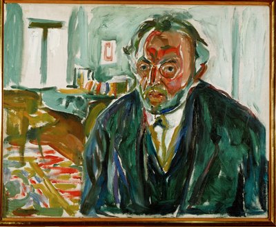 Edvard Munch, selvportrett etter spanskesyken (olje på lerret) av Edvard Munch
