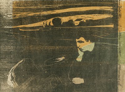 Kveld, melankoli: På stranden; Abend Melancholie: Am Strand (SCH. 144 B II) av Edvard Munch