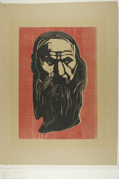 Hodet til en gammel mann med skjegg av Edvard Munch